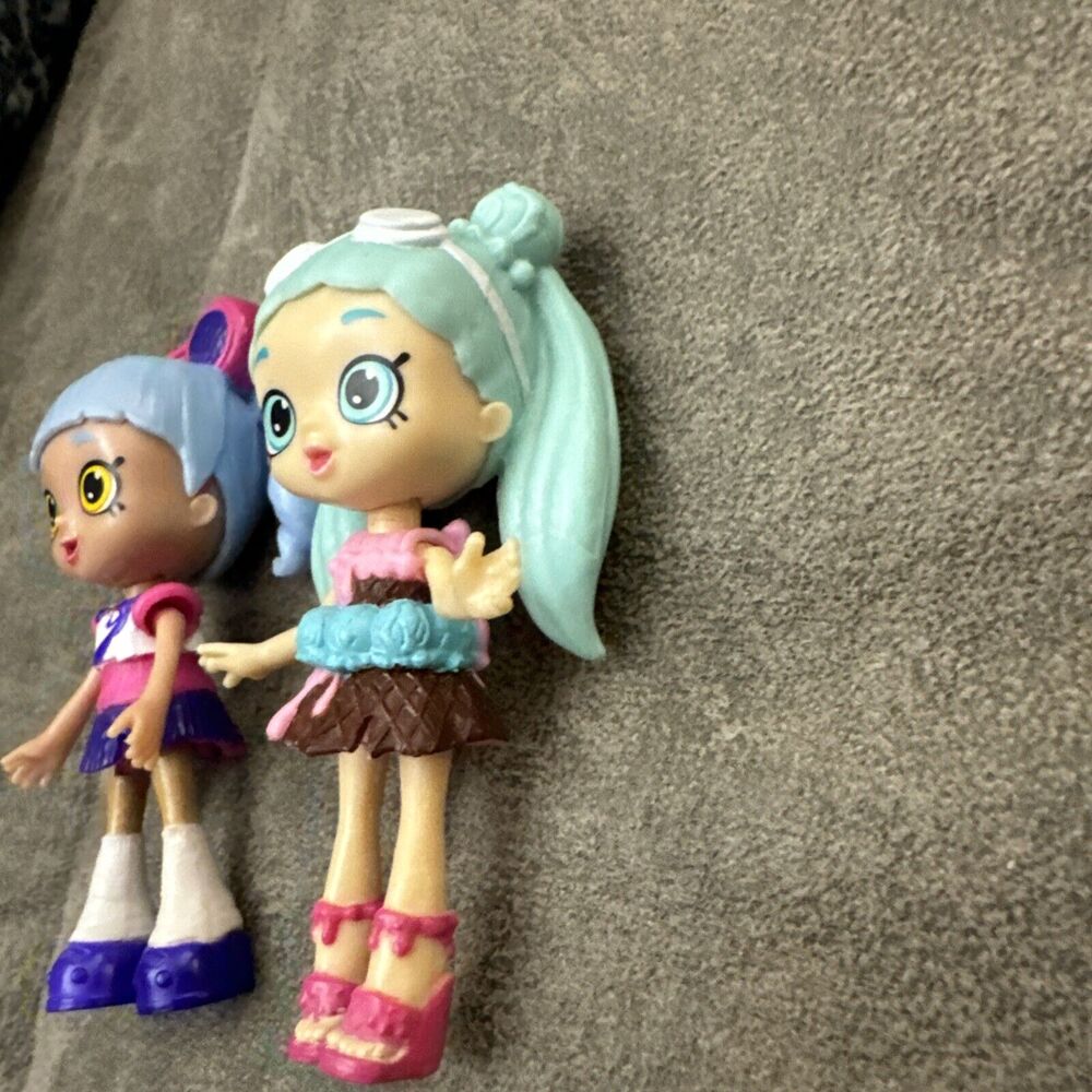 Shopkins Shoppies Mini Doll Lot Blue Mint Green Hair Dessert Theme Figure Kawaii - Picture 3 of 7